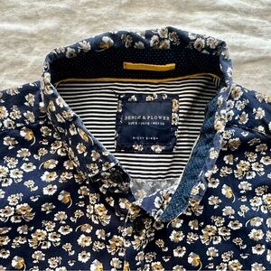 Denim & Flower Men's Blue and Yellow Floral Shirt